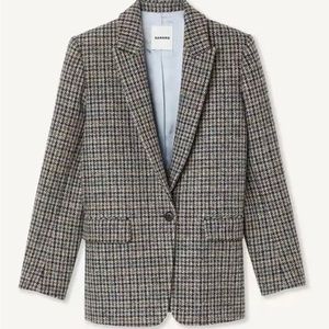 Sandro blazer or jacket in houndstooth wool tweed